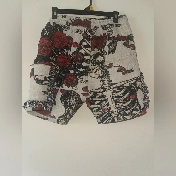 American Stitch Red and Black Floral Men's Shorts - Picture 2 of 2